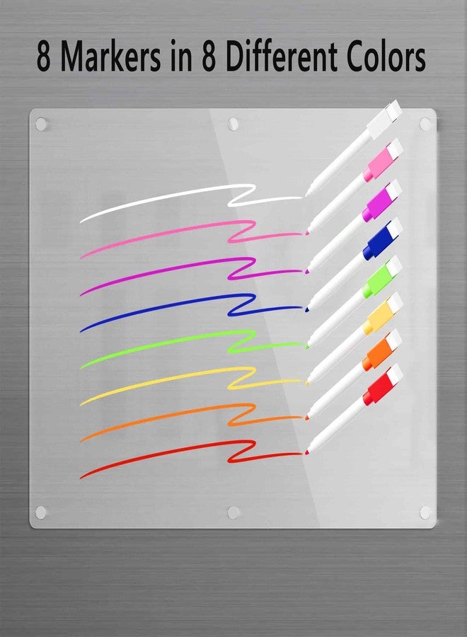 Neatsure Acrylic Magnetic Dry Erase Board for Fridge, Clear Whiteboard for Refrigerator, Notepad Memo to Do/Grocery List White Board, w/ 8 Colors Markers, 15"x11" - Image 4