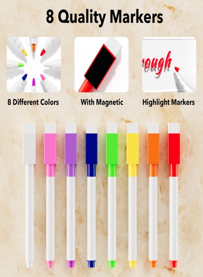 Neatsure Acrylic Magnetic Dry Erase Board for Fridge, Clear Whiteboard for Refrigerator, Notepad Memo to Do/Grocery List White Board, w/ 8 Colors Markers, 15"x11" - Image 5