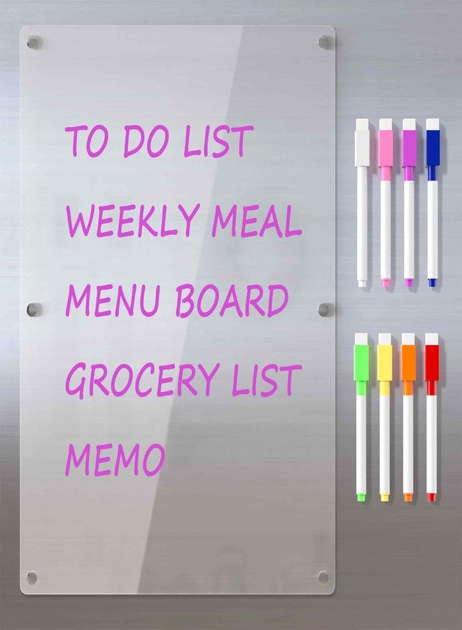Neatsure Acrylic Magnetic Dry Erase Board for Fridge, Clear Whiteboard for Refrigerator, Notepad Memo to Do/Grocery List White Board, w/ 8 Colors Markers, 15"x11" - Image 2