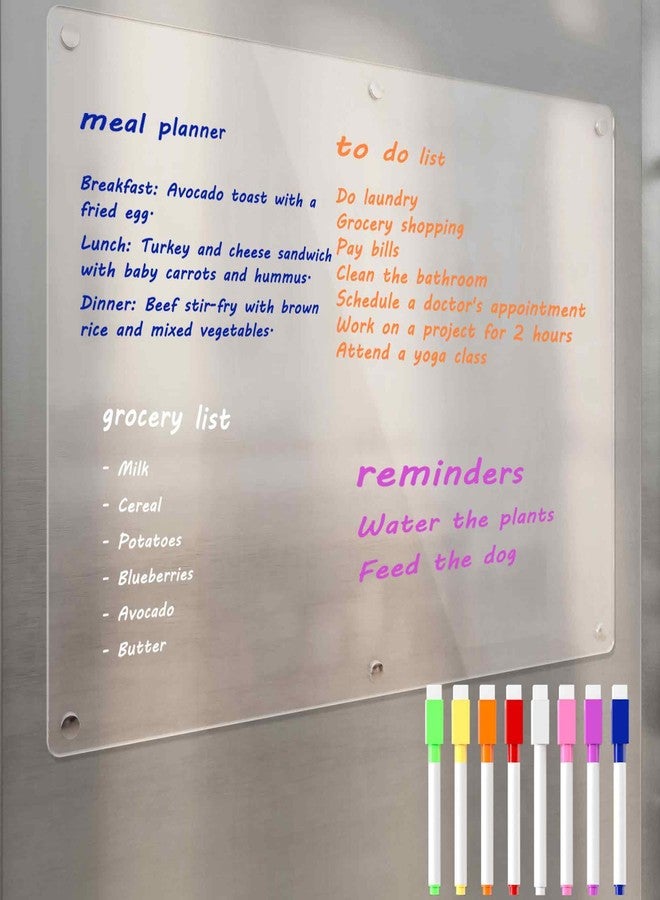 Neatsure Acrylic Magnetic Dry Erase Board for Fridge, Clear Whiteboard for Refrigerator, Notepad Memo to Do/Grocery List White Board, w/ 8 Colors Markers, 15"x11" - Image 3