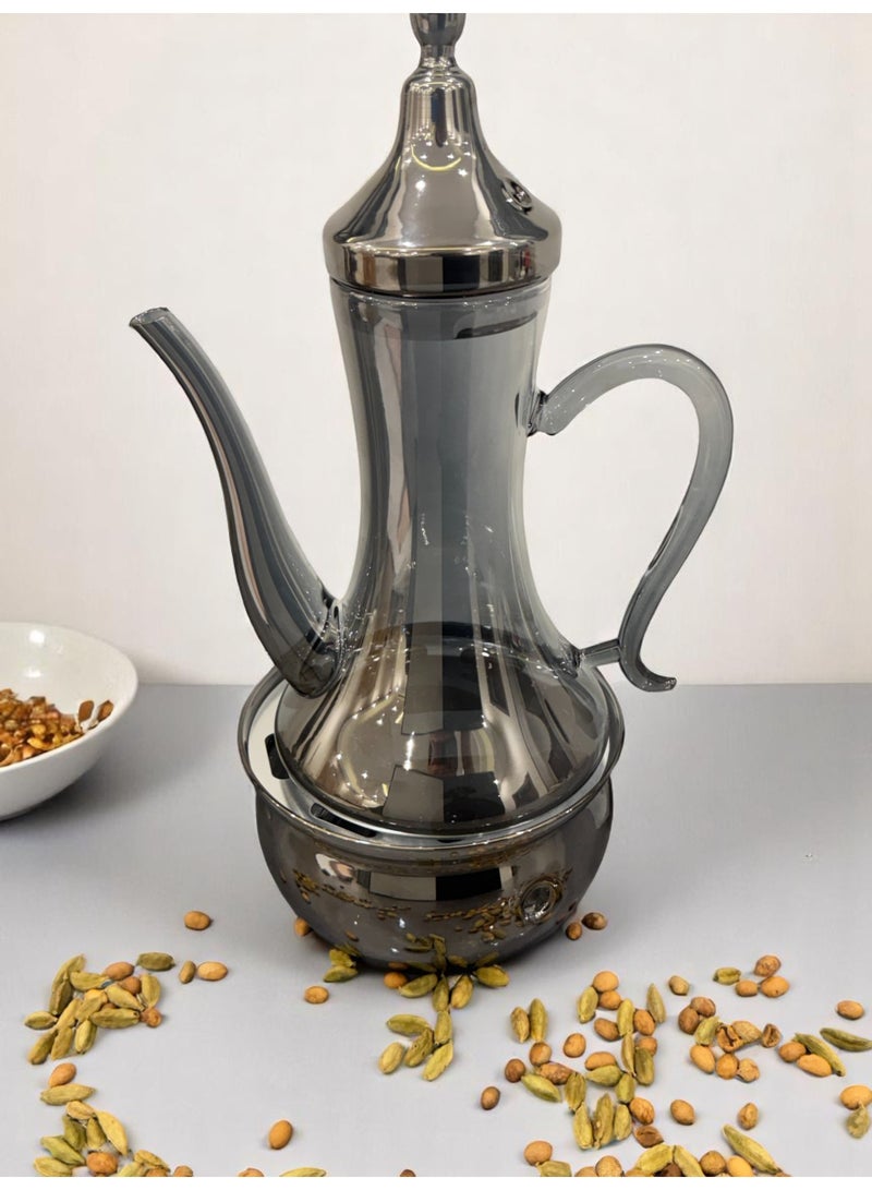 Arabic Coffee Glass Dallah - Elegance of Tradition and Warmth of Modernity - Capacity 700 ML - Heat Resistant Up to 150°C - Built-in base for candles to maintain drink warm  - Image 4