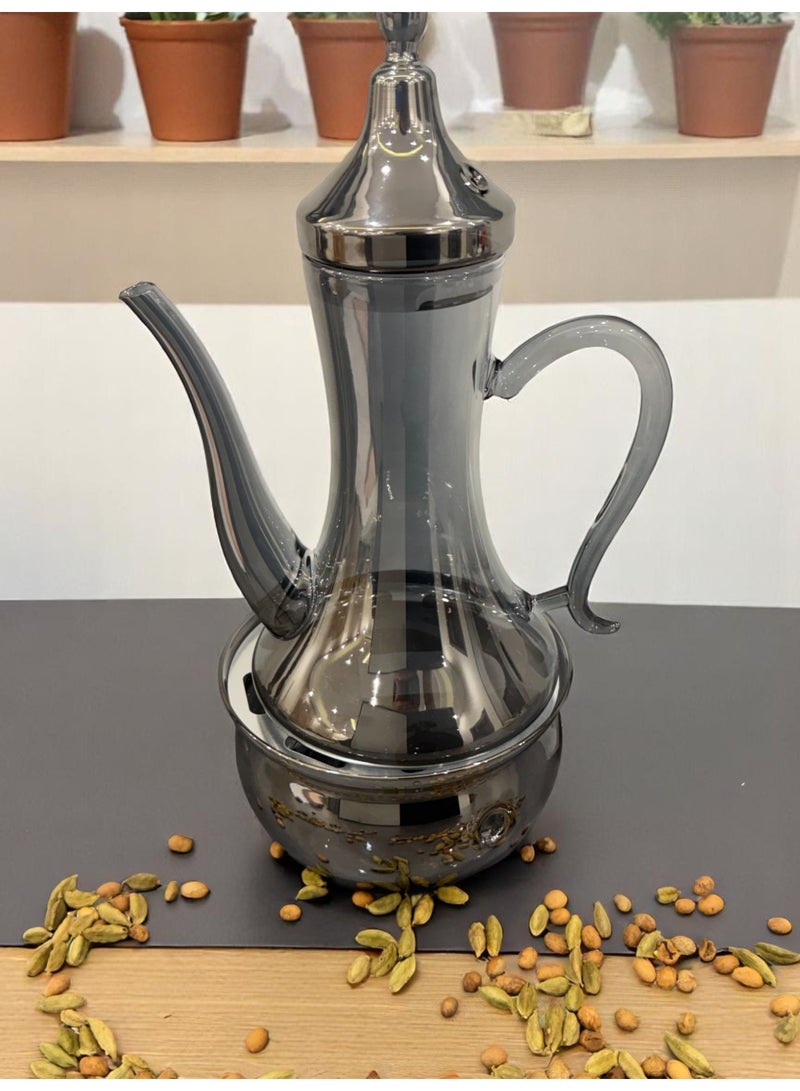 Arabic Coffee Glass Dallah - Elegance of Tradition and Warmth of Modernity - Capacity 700 ML - Heat Resistant Up to 150°C - Built-in base for candles to maintain drink warm  - Image 5