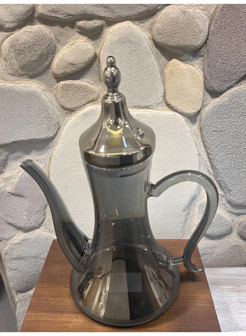 Arabic Coffee Glass Dallah - Elegance of Tradition and Warmth of Modernity - Capacity 700 ML - Heat Resistant Up to 150°C - Built-in base for candles to maintain drink warm  - Image 3