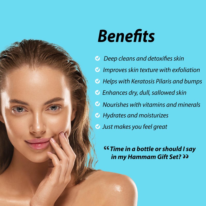 Zakia's Morocco Moroccan Hammam Spa Rejuvinating Ritual Beauty Skincare Kit - 6 piece, Moroccan Black Soap, Body Clay, Argan Oil, Pure & Natural, Purifying, Cleansing, exfoliating for every skin type. Original - Image 3