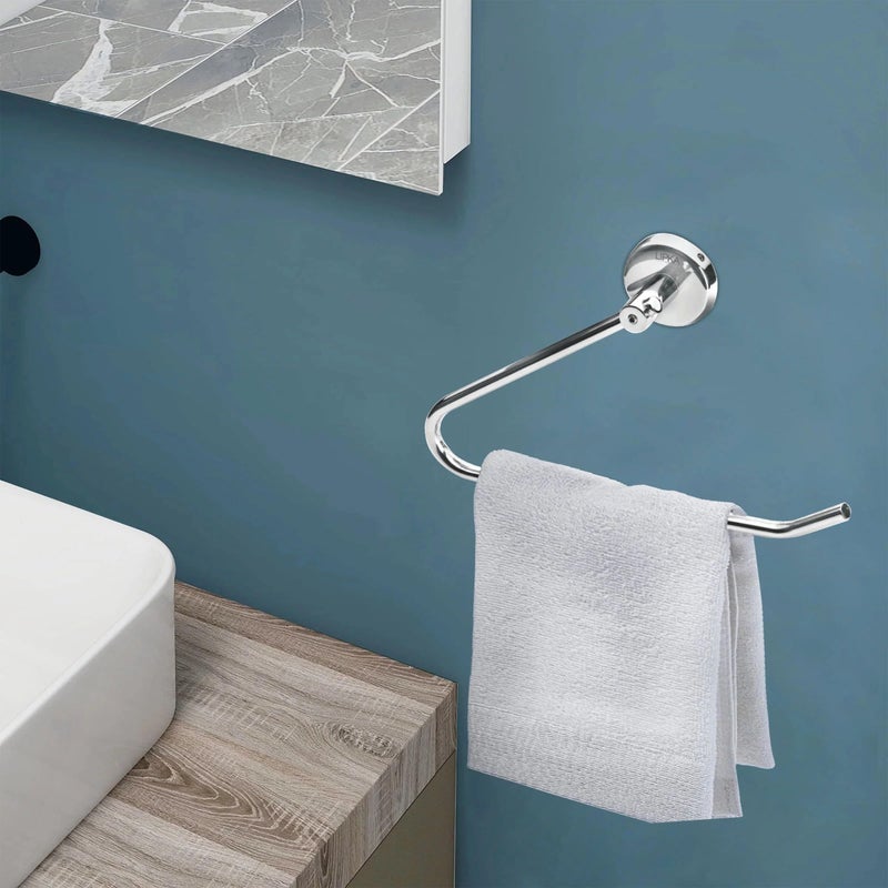 Lipka LIPKA Napkin Ring from Metro Series| Premium Stainless Steel Towel Ring for Washbasins| Hand Towel Hanger with Glossy Finish - Image 2