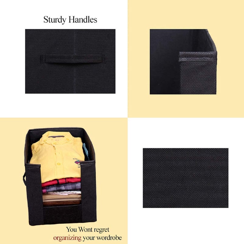 MBW Non Woven Wardrobe Organizer Black Pack of 4 - Image 3