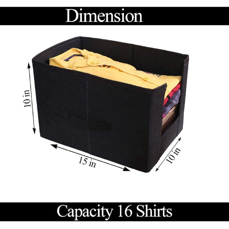 MBW Non Woven Wardrobe Organizer Black Pack of 4 - Image 2