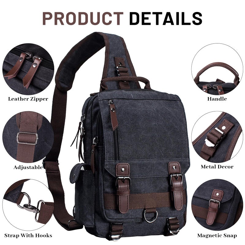 mygreen Sling Canvas Cross Body Messenger Bag Shoulder Backpack - Image 2