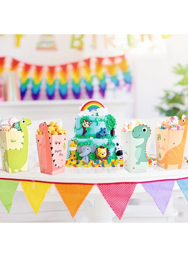12Pcs Dinosaur Party Favor Boxes Dino Popcorn Treat Box Boys Lovely Popcorn Dino Party Paper Box Party Decoration for Kids Girl Dino Birthday Baby Shower Party Supplies - Image 5