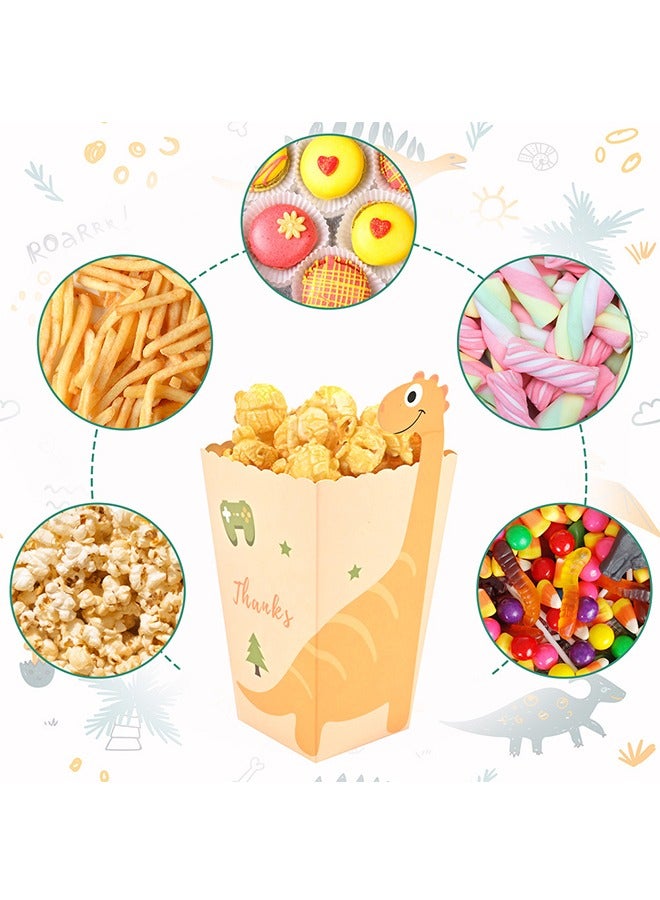 12Pcs Dinosaur Party Favor Boxes Dino Popcorn Treat Box Boys Lovely Popcorn Dino Party Paper Box Party Decoration for Kids Girl Dino Birthday Baby Shower Party Supplies - Image 2