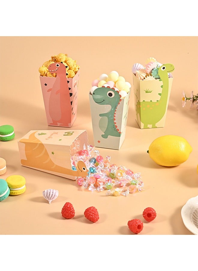 12Pcs Dinosaur Party Favor Boxes Dino Popcorn Treat Box Boys Lovely Popcorn Dino Party Paper Box Party Decoration for Kids Girl Dino Birthday Baby Shower Party Supplies - Image 4
