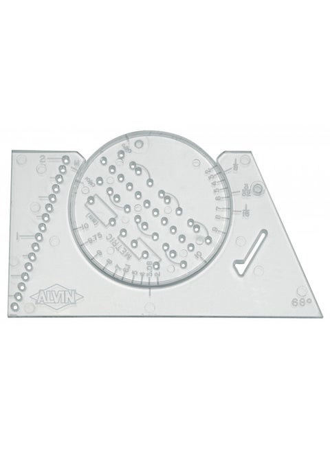 ALVIN AL666 Lettering Guide and Rule Template, Multipurpose Tool for Drafting, Design, and Architecture, Great for Students and Professionals - 3.88 L X 2.38 H