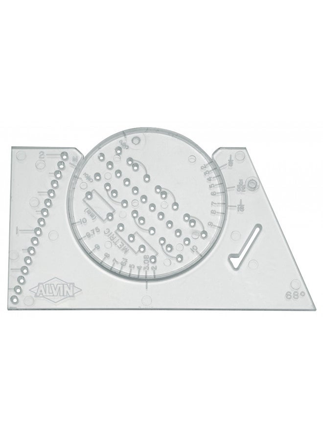 Alvin ALVIN AL666 Lettering Guide and Rule Template, Multipurpose Tool for Drafting, Design, and Architecture, Great for Students and Professionals - 3.88 L X 2.38 H  - Image 1