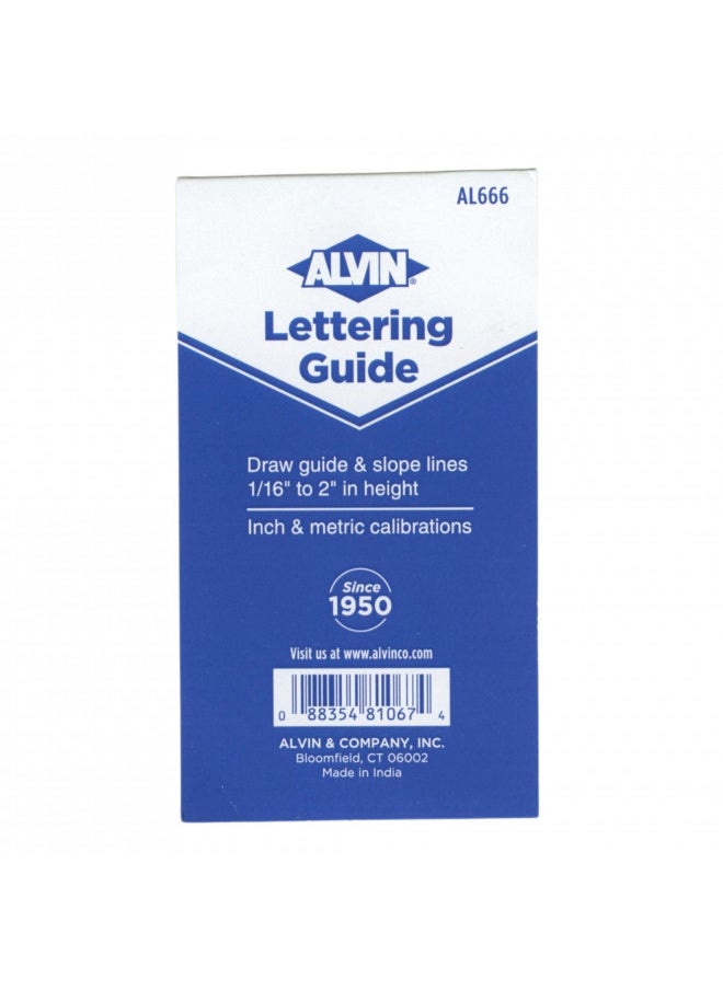 Alvin ALVIN AL666 Lettering Guide and Rule Template, Multipurpose Tool for Drafting, Design, and Architecture, Great for Students and Professionals - 3.88 L X 2.38 H  - Image 2