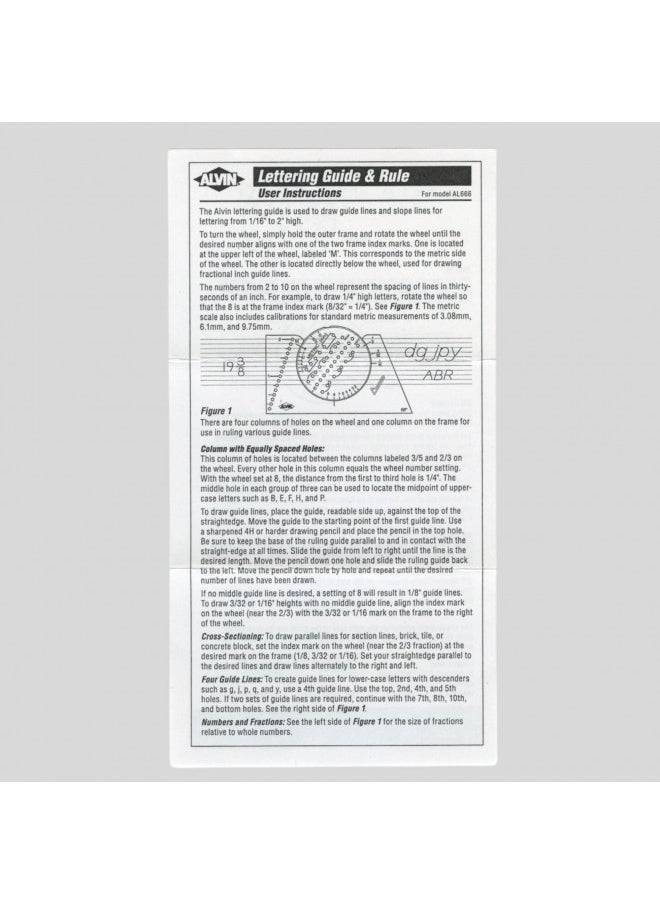 Alvin ALVIN AL666 Lettering Guide and Rule Template, Multipurpose Tool for Drafting, Design, and Architecture, Great for Students and Professionals - 3.88 L X 2.38 H  - Image 3