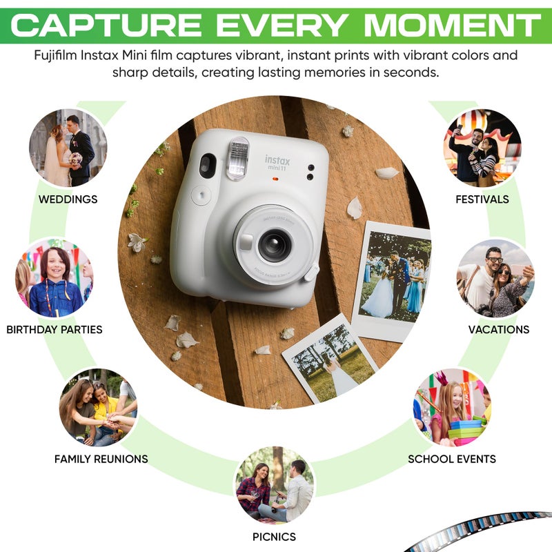 Fujifilm Instax Mini Film - Twin Pack 20 EXP Total, ISO 800, Compatible with Instax Mini Evo, 12, 11, 9 Models, Includes Balveli Premium Microfiber Cleaning Cloth - Image 3