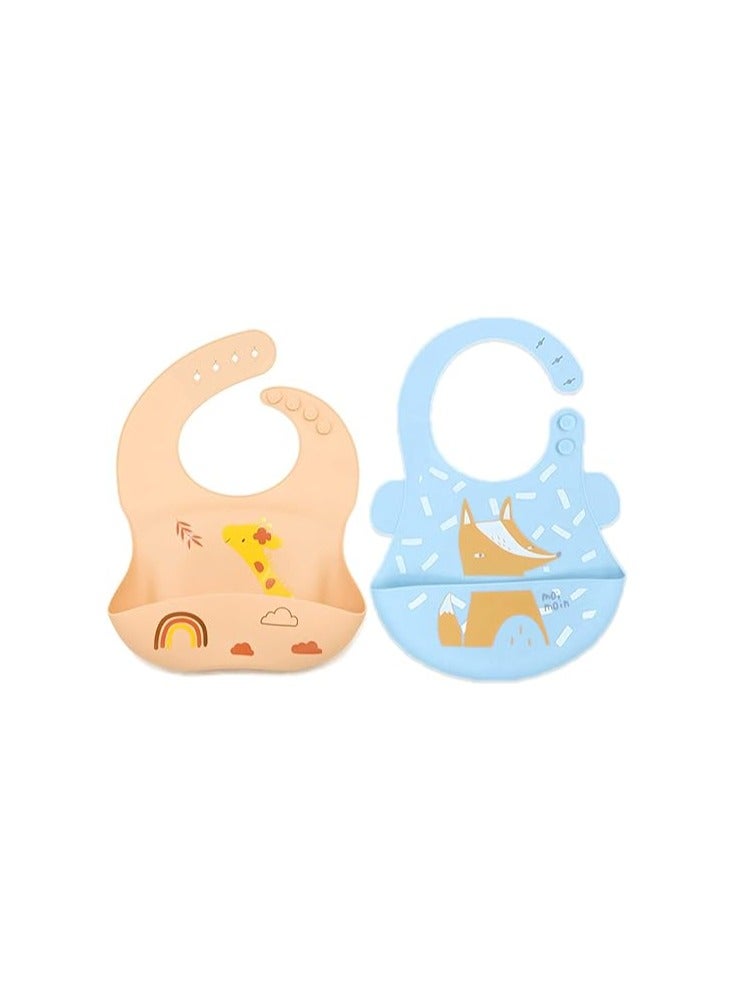 Pixie baby silicone bibs,(Giraffe, Fox) - Image 1