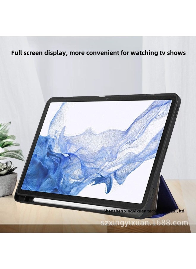 Generic - For Samsung Tab S9 S7 S8 Plus FE 12.4 Inch/S9 Ultra Soft Case Pen Slot Case-Color:Dark Blue-Applicable Model:Tab S8 Plus X800 X806/S7 Plus/S7 Lite/S7 FE - Image 1