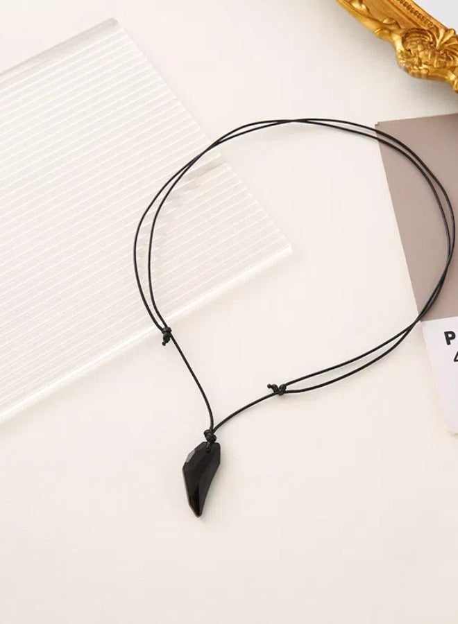 Goolsky Men Necklace Crystal Wolf Teeth Pendant Long Simple Cool Adjustable Jewelry Gift - Image 3