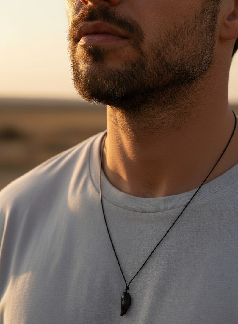 Goolsky Men Necklace Crystal Wolf Teeth Pendant Long Simple Cool Adjustable Jewelry Gift - Image 1