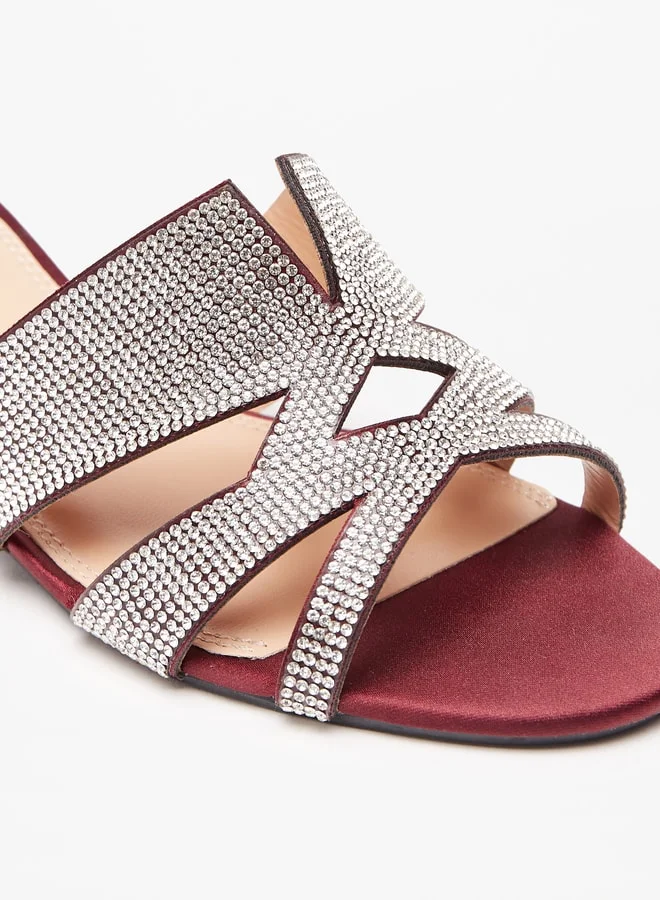 سيليست Women'S Embellished Slip-On Sandals With Block Heels