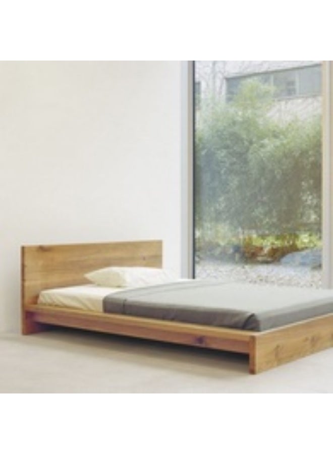 هومزمارت سرير سوبر كينج خشب سويدي سولد 200×200×120 سم - بيج - Image 2