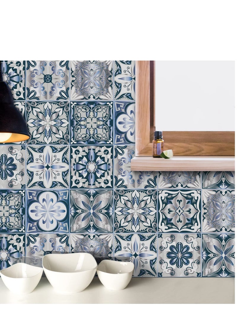 Zikra Decorative Stick Tile 20 Sheet 4x4 Inch Waterproof Textured Vinyl Decals Sticker Self Adhesive Removable Wallpaper - Image 4