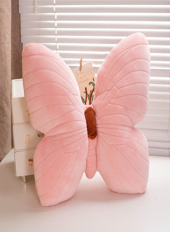 PEACH CAT وسادة على شكل فراشة من بيش كات، وسائد زخرفية على شكل فراشة 15.7" × 15.7"، وسادة محشوة لطيفة للديكور في غرفة النوم أو غرفة المعيشة أو الأريكة باللون الوردي - Image 1