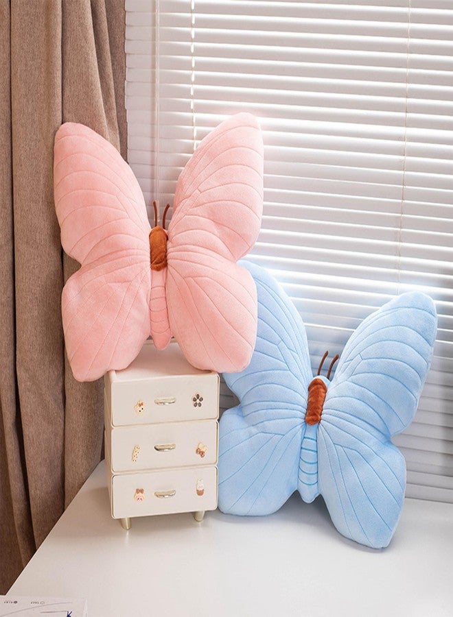 PEACH CAT وسادة على شكل فراشة من بيش كات، وسائد زخرفية على شكل فراشة 15.7" × 15.7"، وسادة محشوة لطيفة للديكور في غرفة النوم أو غرفة المعيشة أو الأريكة باللون الوردي - Image 3