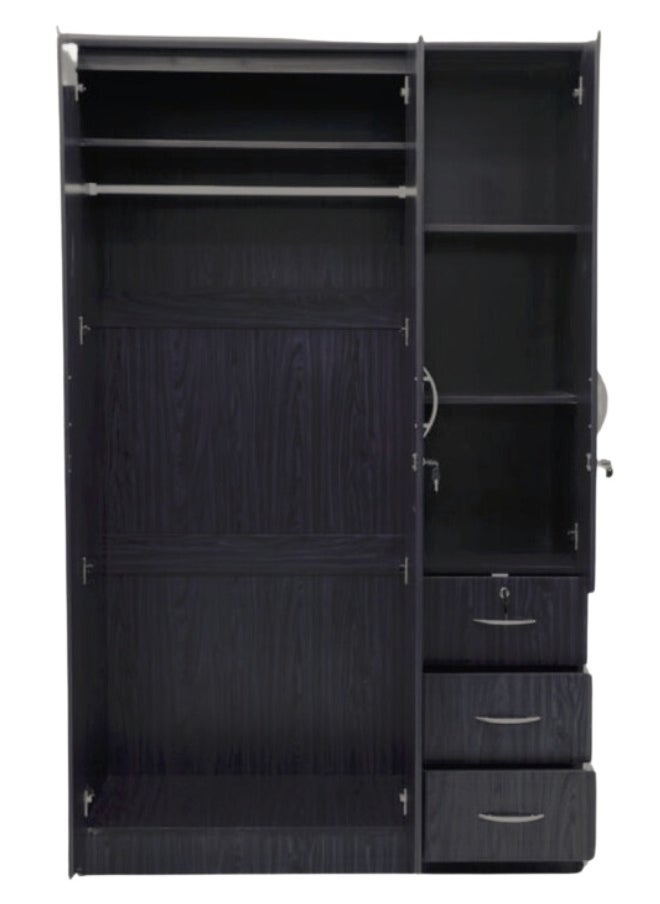 SULSHA 3 Door Wooden Wardrobe Cabinet Cupboard Engineered Wood Perfect Modern Stylish Heavy Duty  - Image 2