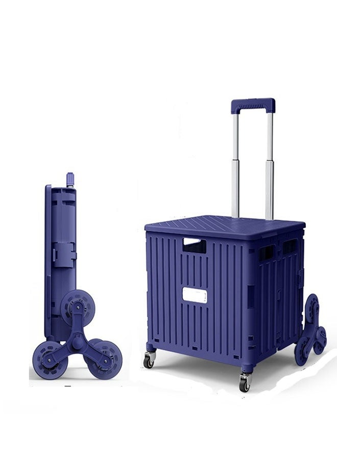 كيلا عربة قابلة للطي متعددة الوظائف، عربة قابلة للطي محمولة، عربة تسوق، صندوق بعجلات مع غطاء، عجلات دوارة 360 درجة مقاومة للتآكل وصامتة، مناسبة للسفر والتسوق والتخزين المحمول والاستخدام المكتبي (أرجواني)