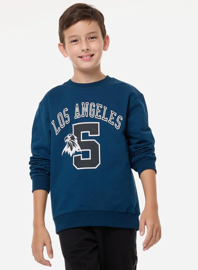 victor and jane Los Angeles Print Round Neck Sweatshirt by Styli