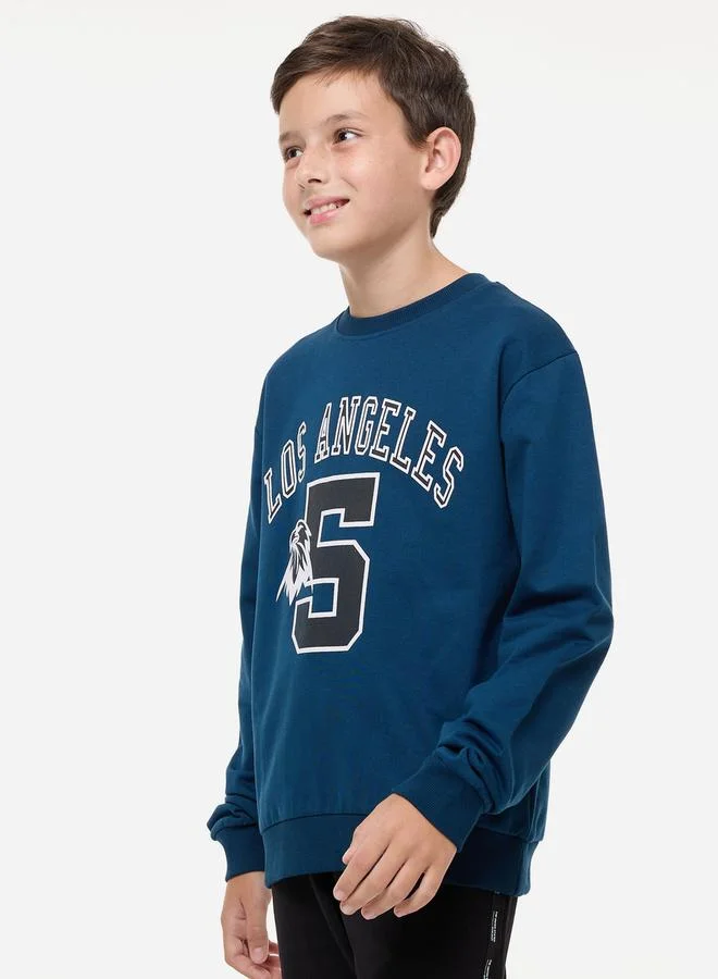 victor and jane Los Angeles Print Round Neck Sweatshirt by Styli