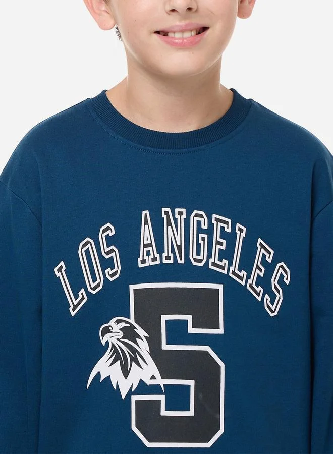 victor and jane Los Angeles Print Round Neck Sweatshirt by Styli