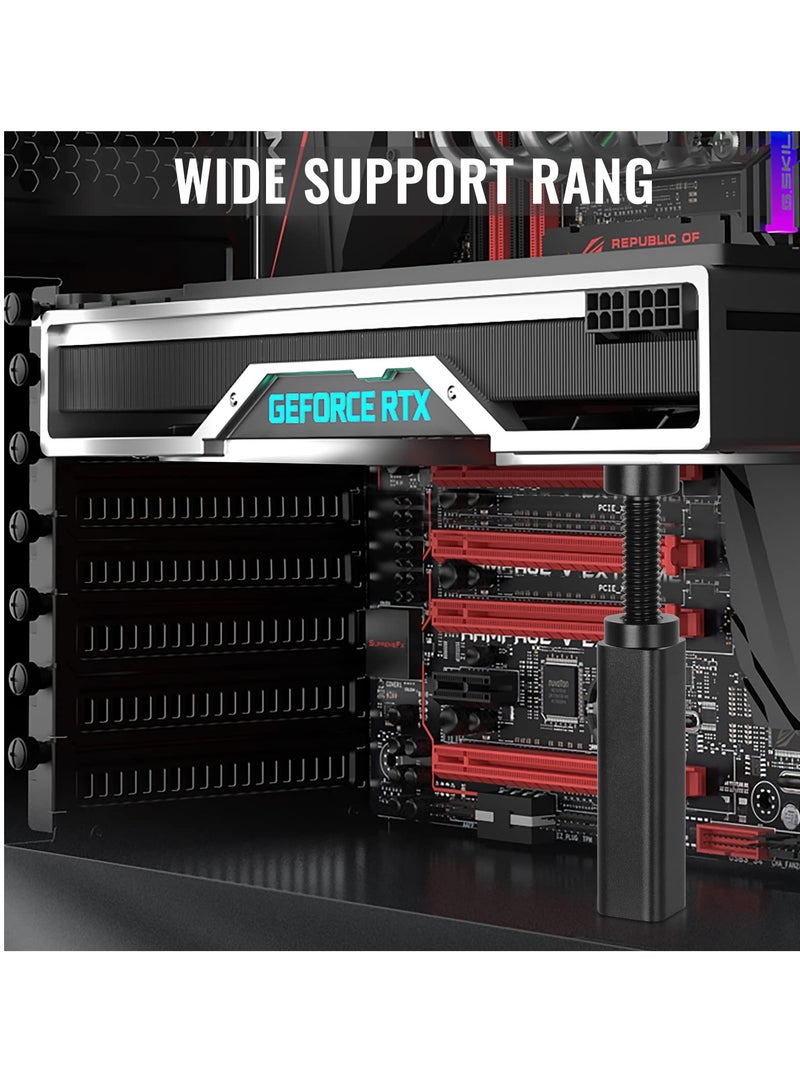 Adjustable GPU Brace Support for Graphics Cards, Universal VGA Stand with Height Adjustment, Video Card Sag Holder Bracket, Black GPU Support Stand.