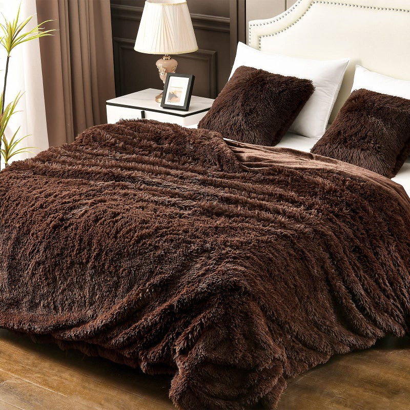 YUSOKI Twin Size Faux Fur Throw BlanketBrown60 x 80Whithout PillowsWinter Lightweight Plush Fuzzy Soft Cozy Microfiber Comfy Bed Blanket for Women Kids Girls Couch Sofa Washable