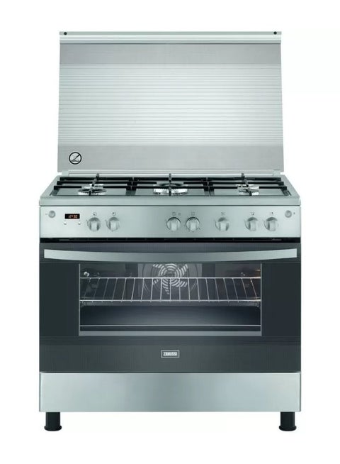 Zanussi Cool Max 5-Burner Cooker, Cast Iron Stands, 60*90, with Fan, Full Safety, Stainless Steel ZCG94396XB