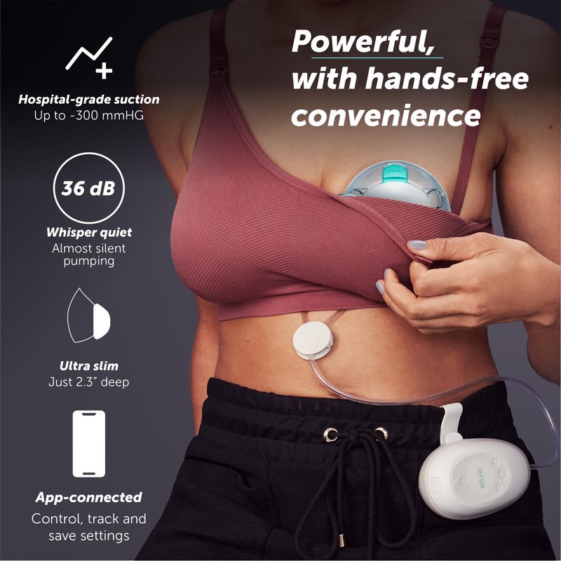 Elvie Stride 2 Hospital-Grade, App-Controlled Single Breast Pump - Hands-Free, Wearable, Ultra-Quiet & Electric with 10-Settings & Rechargeable - Image 2