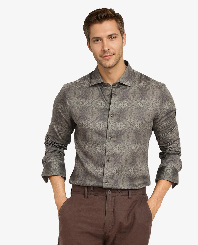 Rare Rabbit Men's Decorative Print Shirt