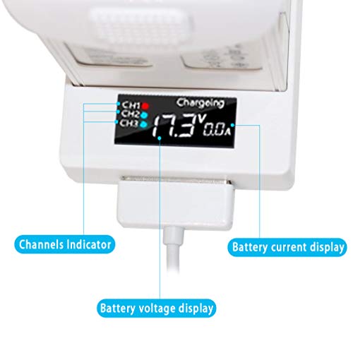 Hanatora Battery Charging Hub for DJI Phantom 4/4 Advanced/4 Pro V2.0/4 Pro Plus Obsidian, 3 in 1 Multiple Charger with Charge Indicator LCD Display - Image 3
