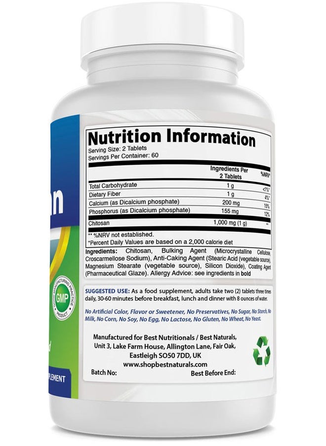 Best Naturals - Chitosan -- 500 mg -- 120 Tablets  - Image 2