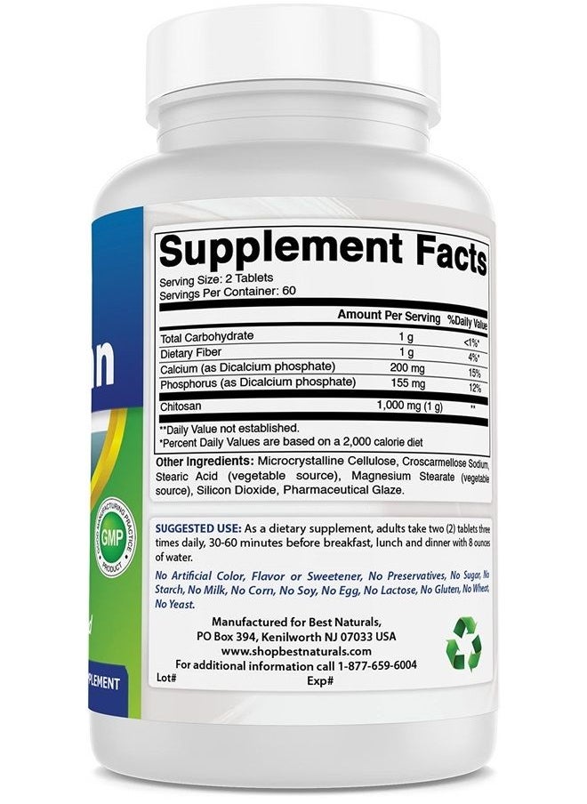 Best Naturals - Chitosan -- 500 mg -- 120 Tablets  - Image 4