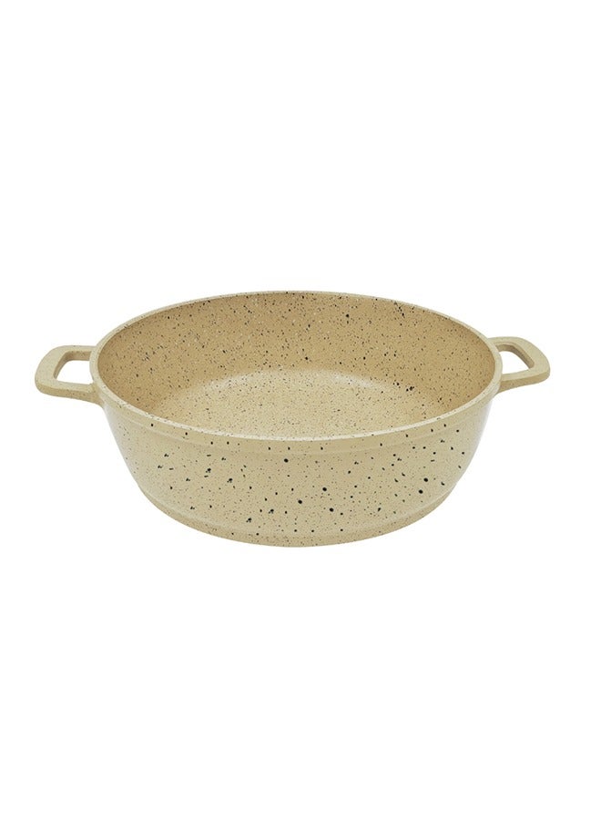 PROCILA Non-Stick Granite Shallow Pot Without Lid Beige 28cm - Image 1
