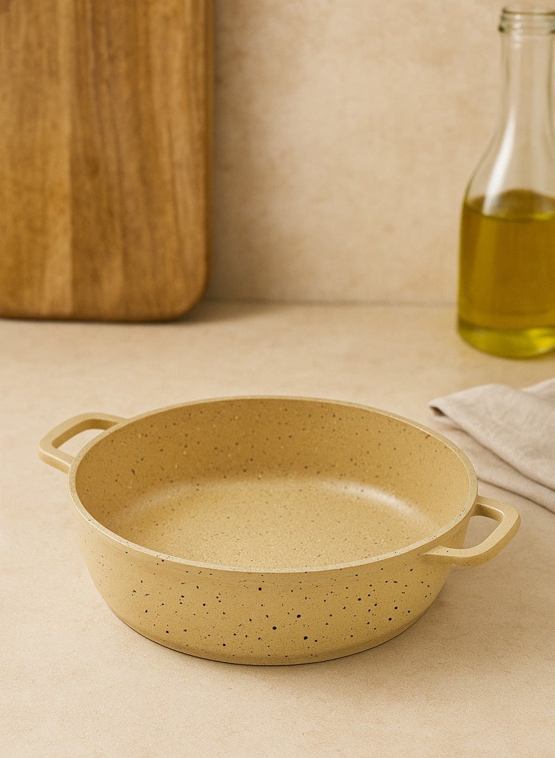 PROCILA Non-Stick Granite Shallow Pot Without Lid Beige 28cm - Image 3