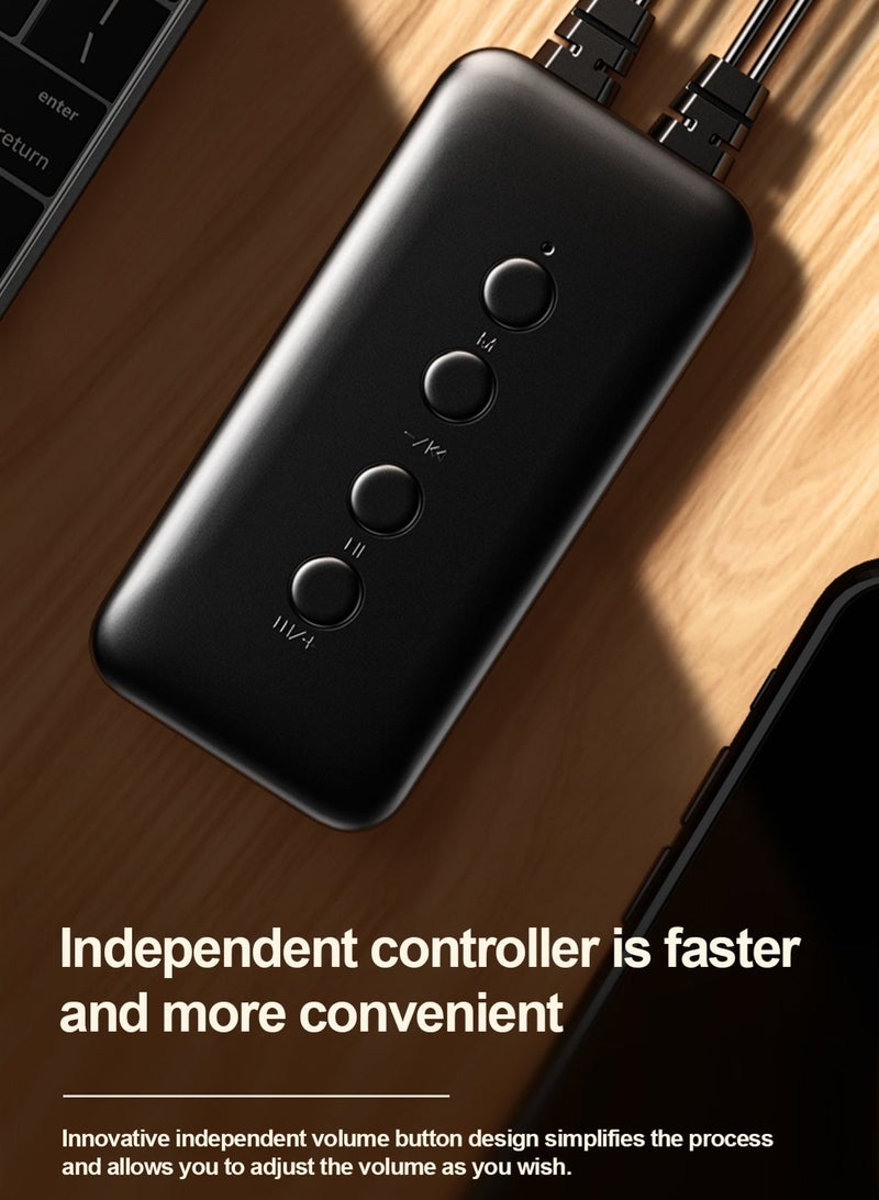 SADA Speaker Retro Wooden Bluetooth 5.3 , Heavy Bass Wireless 3.5mm AUX USB Powered Plug and Play Desktop Premium Wood Cabinet Deep Bass Hi-Fi, 2.0 Channel Full-Range Drivers Stereo Soundbar Computer Audio, for PC Laptop TV Phone Home Office - Image 4