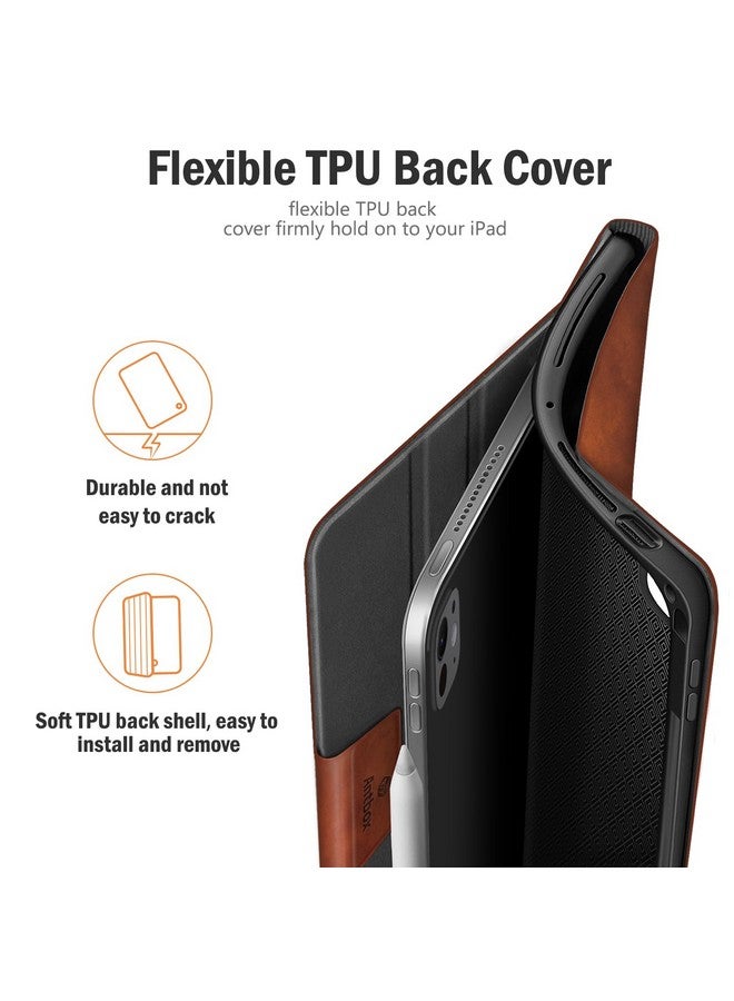 Antbox for iPad Pro 13 Inch Case M4(2024), Built-in Pencil Holder, Supports Pencil Pro/(USB-C), Auto Sleep/Wake, PU Leather (Brown) - Image 5
