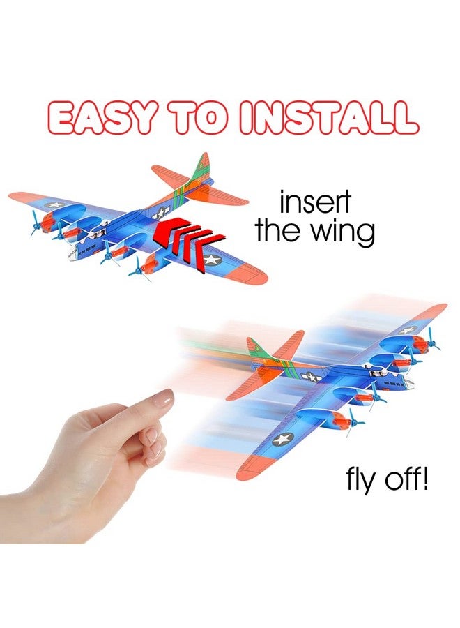 ArtCreativity ArtCreativity Giant Bomber Foam Glider Planes for Kids, Set of 6, Gliding Airplane Toys for Kids, Colorful Flying Toys for Boys and Girls, Aviation Party Favors, and Outdoor Toys for Active Play  - Image 4