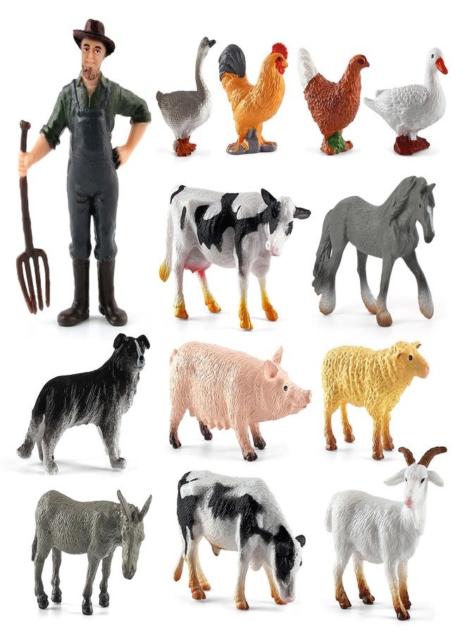 xinxingin 13 Piece Mini Farm Animals Set for Kids, Animal Toys for Learning and Fun, Farm Animals Toys for Imaginative Play, Small Animals Toys Set for Kids - Image 1