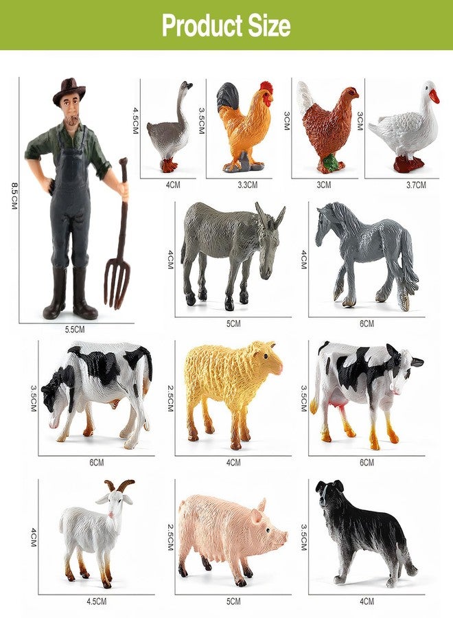 xinxingin 13 Piece Mini Farm Animals Set for Kids, Animal Toys for Learning and Fun, Farm Animals Toys for Imaginative Play, Small Animals Toys Set for Kids - Image 2