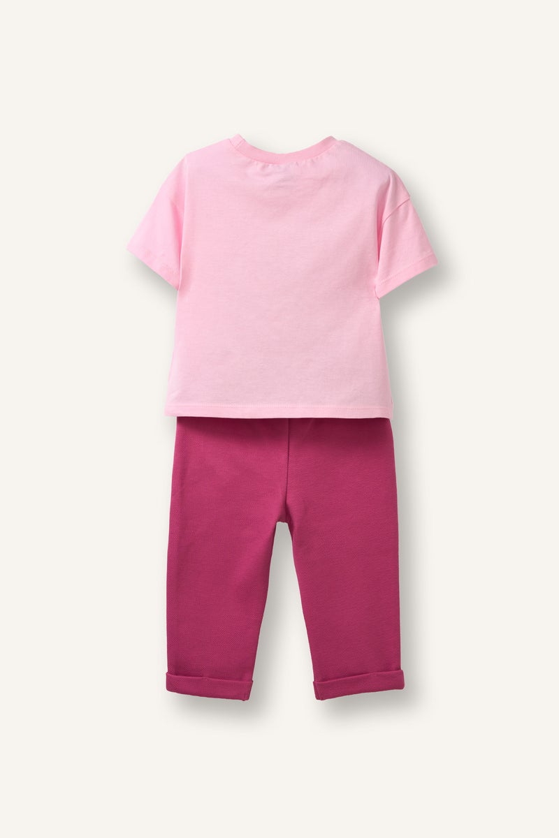 DeFacto Pink BabyGirl Baby Girl Disney Lilo & Stitch 2 Piece Set Casual - Image 4